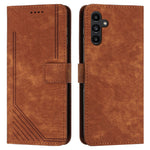 Til Samsung Galaxy A16 5G / A16 4G Etui Præget Linjer Læder Telefoncover Bogstil Sammenklappeligt Stativ
