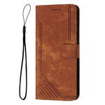 Til Samsung Galaxy A16 5G / A16 4G Etui Præget Linjer Læder Telefoncover Bogstil Sammenklappeligt Stativ