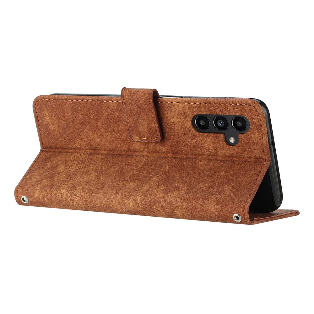 Til Samsung Galaxy A16 5G / A16 4G Etui Præget Linjer Læder Telefoncover Bogstil Sammenklappeligt Stativ