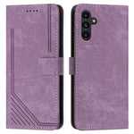 Til Samsung Galaxy A16 5G / A16 4G Etui Præget Linjer Læder Telefoncover Bogstil Sammenklappeligt Stativ