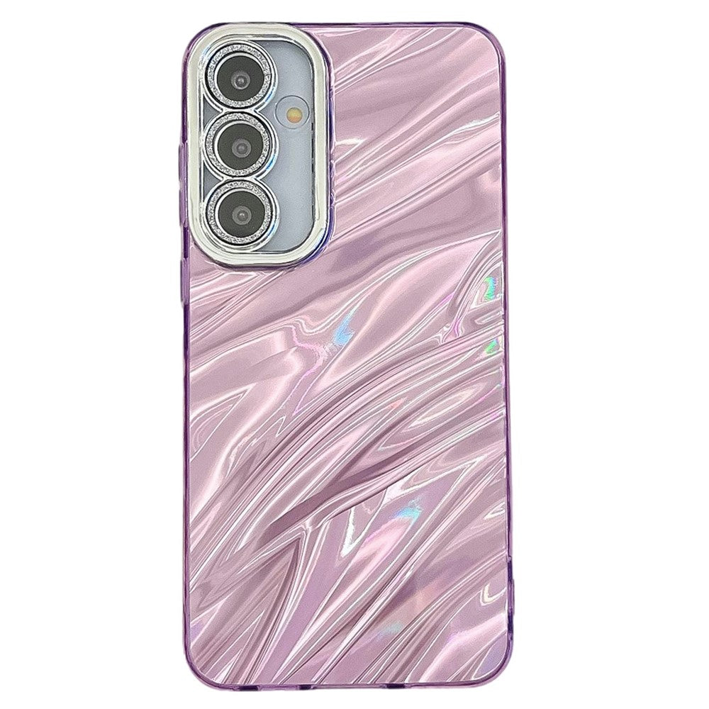 Til Samsung Galaxy A55 5G Cover IMD Design Stødsikker PC+TPU Telefoncover med Glaslinsefilm