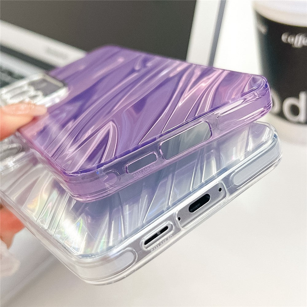 Til Samsung Galaxy A55 5G Cover IMD Design Stødsikker PC+TPU Telefoncover med Glaslinsefilm