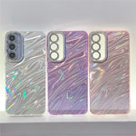 Til Samsung Galaxy A55 5G Cover IMD Design Stødsikker PC+TPU Telefoncover med Glaslinsefilm