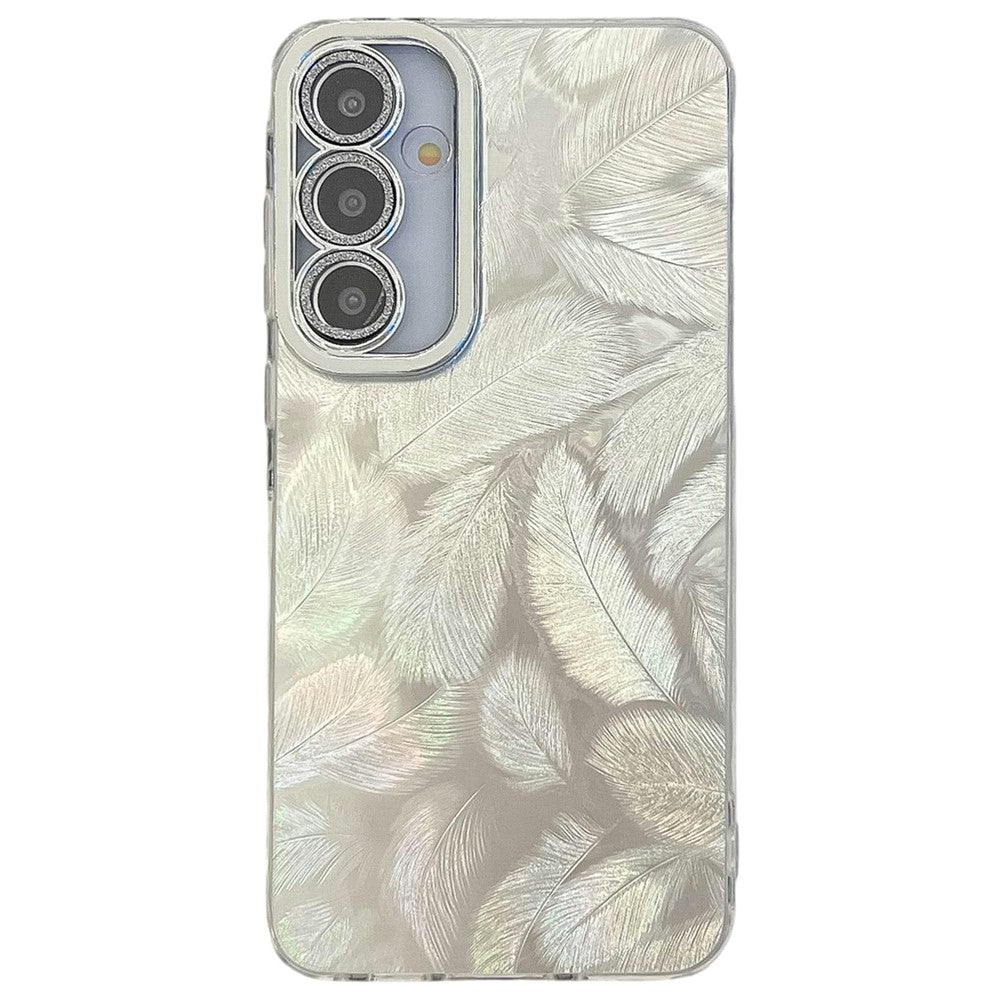 Til Samsung Galaxy A55 5G Cover IMD Design Stødsikker PC+TPU Telefoncover med Glaslinsefilm