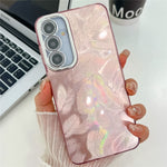 Til Samsung Galaxy A55 5G Cover IMD Design Stødsikker PC+TPU Telefoncover med Glaslinsefilm