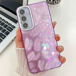 Til Samsung Galaxy A55 5G Cover IMD Design Stødsikker PC+TPU Telefoncover med Glaslinsefilm