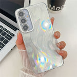 Til Samsung Galaxy A55 5G Cover IMD Design Stødsikker PC+TPU Telefoncover med Glaslinsefilm