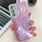 Til Samsung Galaxy A55 5G Cover IMD Design Stødsikker PC+TPU Telefoncover med Glaslinsefilm
