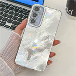 Til Samsung Galaxy A55 5G Cover IMD Design Stødsikker PC+TPU Telefoncover med Glaslinsefilm