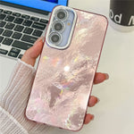 Til Samsung Galaxy A55 5G Cover IMD Design Stødsikker PC+TPU Telefoncover med Glaslinsefilm