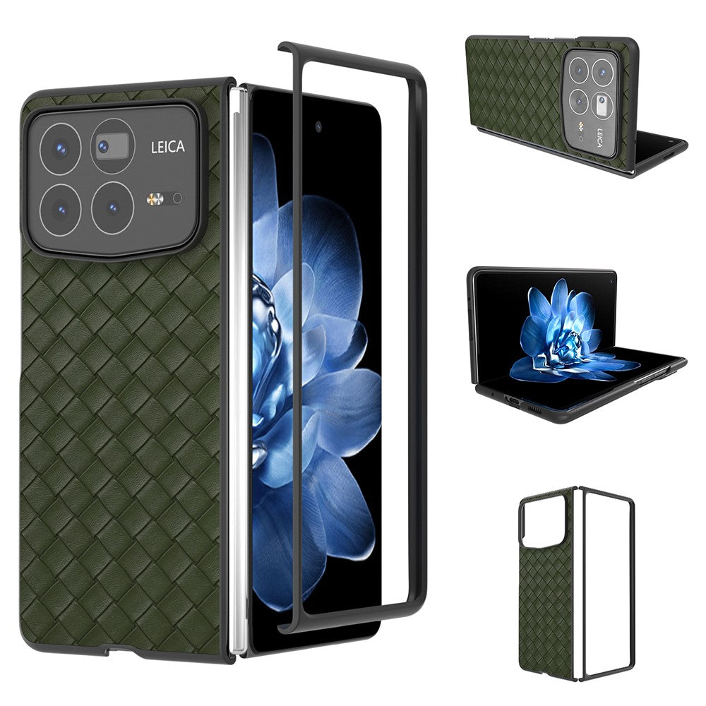 For Xiaomi Mix Fold 4 5G Case Woven Texture PU Leather Coated PC Mobile Phone Cover