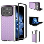For Xiaomi Mix Fold 4 5G Case Woven Texture PU Leather Coated PC Mobile Phone Cover