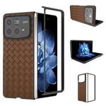 For Xiaomi Mix Fold 4 5G Case Woven Texture PU Leather Coated PC Mobile Phone Cover