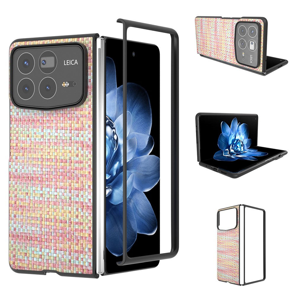 Xiaomi Mix Fold 4 5G-skal i läder + PC-modell med rutig textur