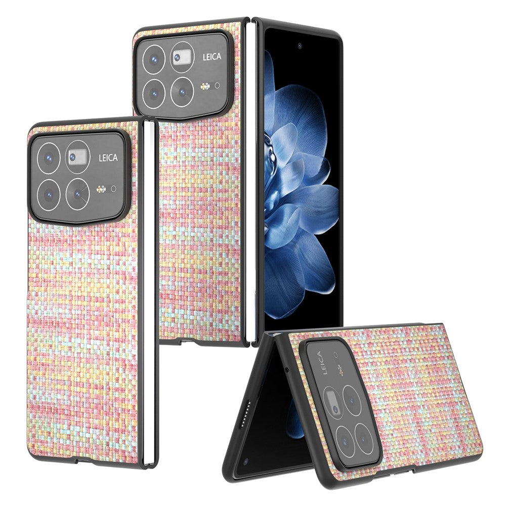 Xiaomi Mix Fold 4 5G-skal i läder + PC-modell med rutig textur