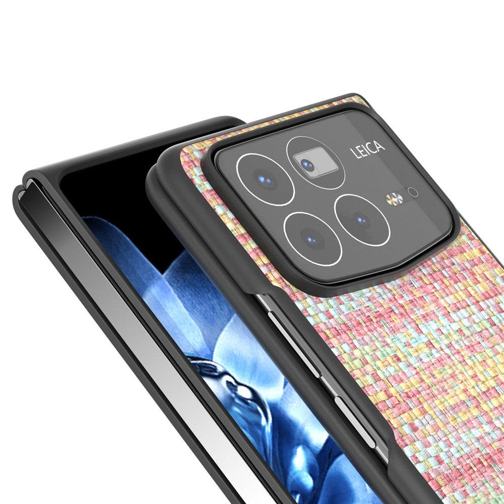Xiaomi Mix Fold 4 5G-skal i läder + PC-modell med rutig textur