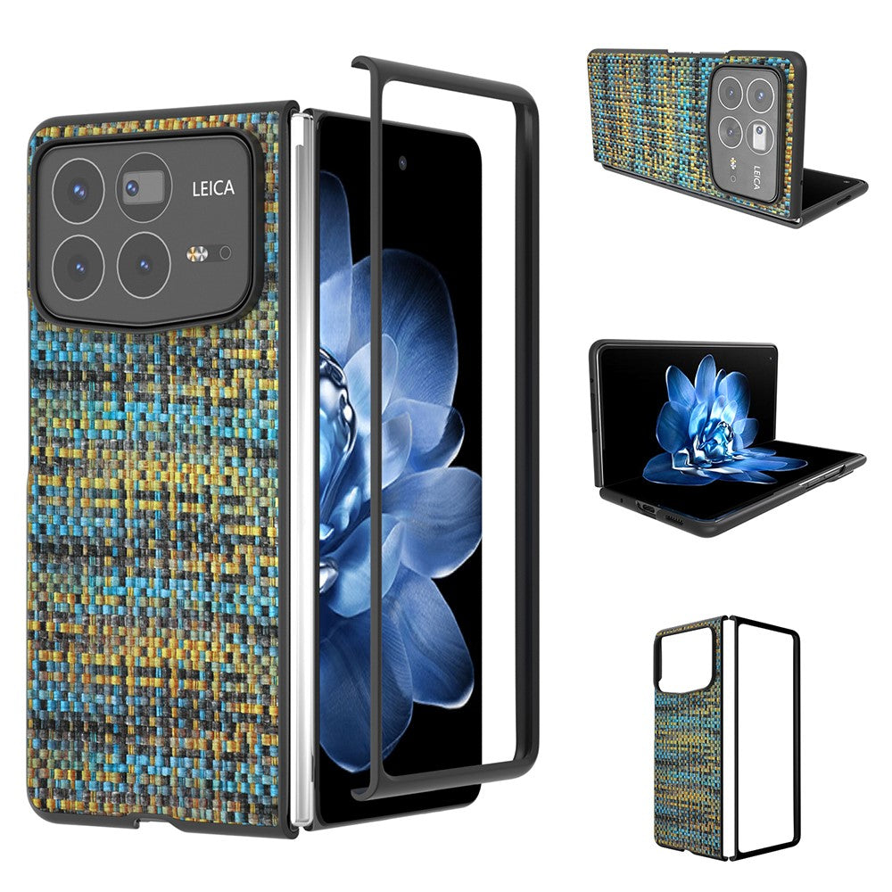 Xiaomi Mix Fold 4 5G-skal i läder + PC-modell med rutig textur