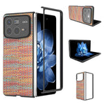 Xiaomi Mix Fold 4 5G-skal i läder + PC-modell med rutig textur