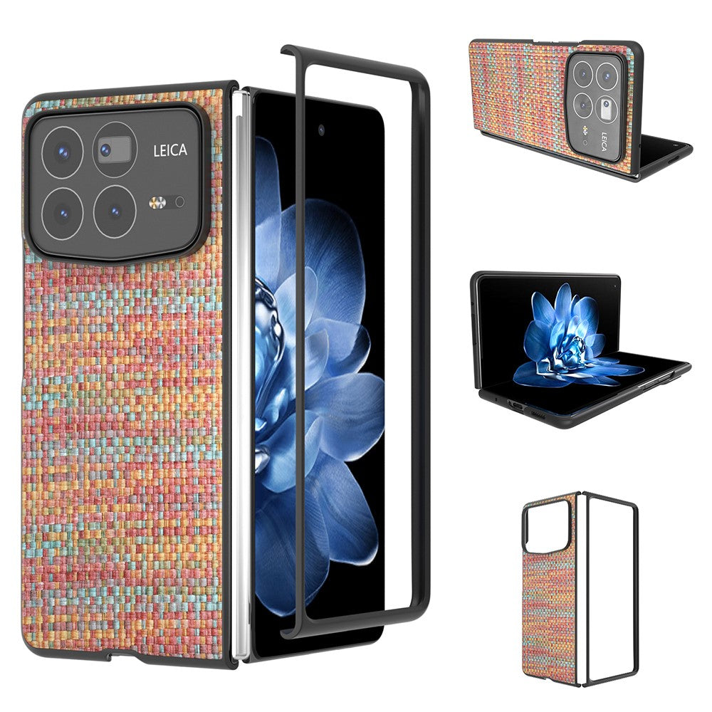 Xiaomi Mix Fold 4 5G-skal i läder + PC-modell med rutig textur