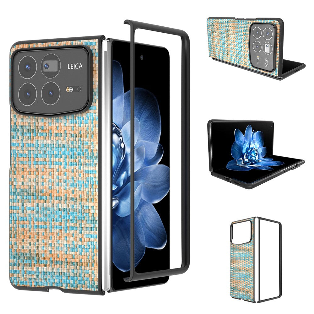 Xiaomi Mix Fold 4 5G-skal i läder + PC-modell med rutig textur