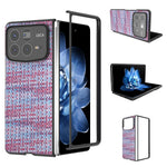 Xiaomi Mix Fold 4 5G-skal i läder + PC-modell med rutig textur