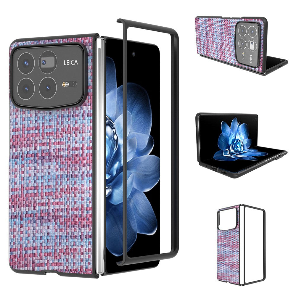 Xiaomi Mix Fold 4 5G-skal i läder + PC-modell med rutig textur
