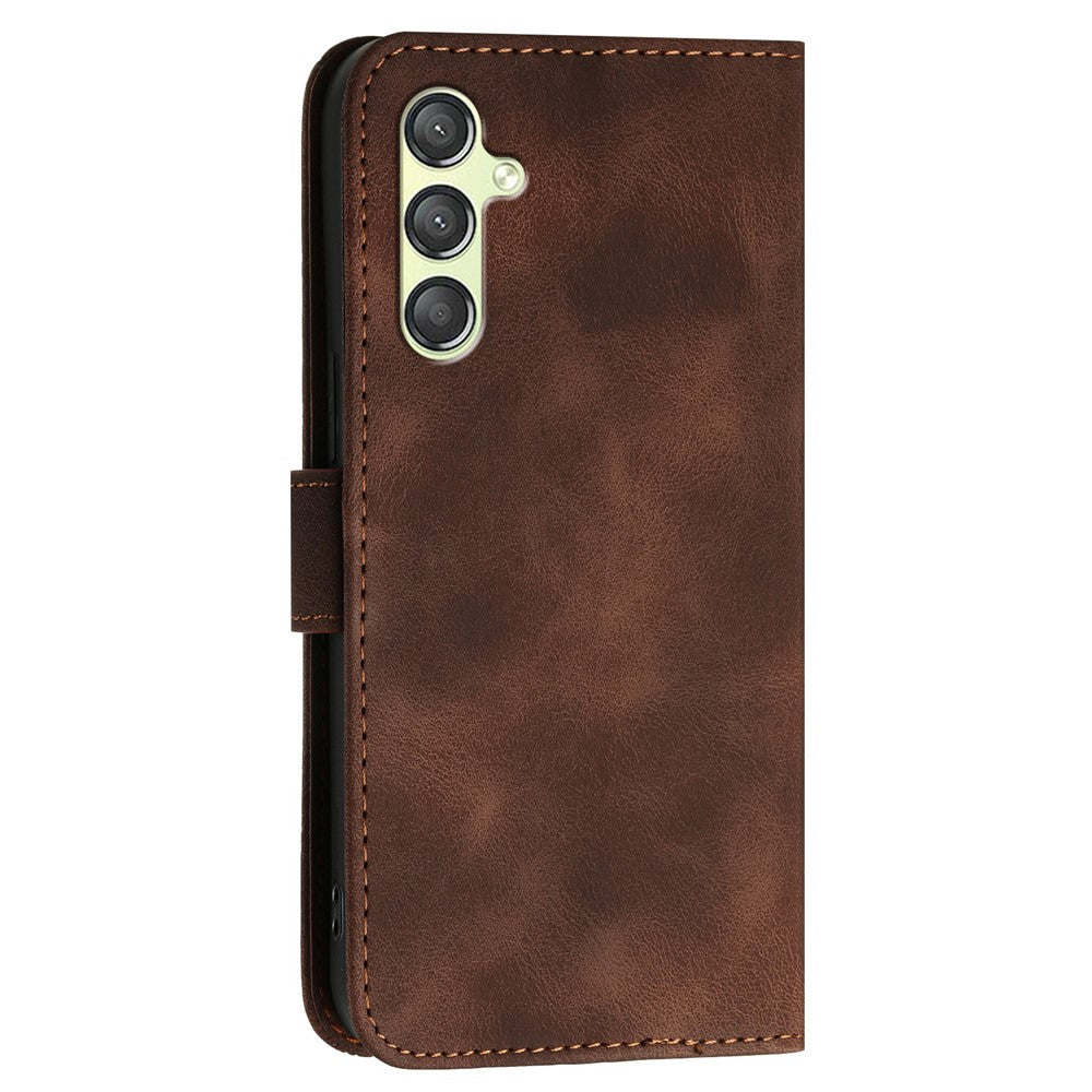 Samsung Galaxy A24 4G (162.1mm) Läderplånboksfodral med fjärilstryck och rem