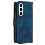 For Samsung Galaxy Z Fold5 5G Leather Wallet Case Butterfly Flower Imprinted Phone Cover with Strap