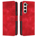 For Samsung Galaxy Z Fold5 5G Leather Wallet Case Butterfly Flower Imprinted Phone Cover with Strap