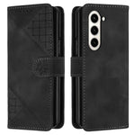 For Samsung Galaxy Z Fold5 5G Leather Wallet Case Butterfly Flower Imprinted Phone Cover with Strap
