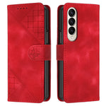 For Samsung Galaxy Z Fold4 5G Leather Wallet Case Butterfly Flower Imprinted Phone Cover with Strap