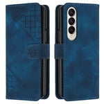 For Samsung Galaxy Z Fold4 5G Leather Wallet Case Butterfly Flower Imprinted Phone Cover with Strap