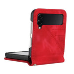 Til Samsung Galaxy Z Flip4 5G Læderpung Etui Sommerfugleblomst Præget Telefoncover med Rem