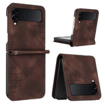 Til Samsung Galaxy Z Flip4 5G Læderpung Etui Sommerfugleblomst Præget Telefoncover med Rem