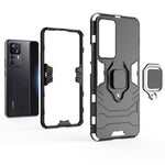Xiaomi Redmi K50 Ultra 5G / 12T 5G Kraftigt Armor Skyddsskal Fingerring Stöd Halkfri Hårt PC Mjukt TPU Stötsäkert Skal