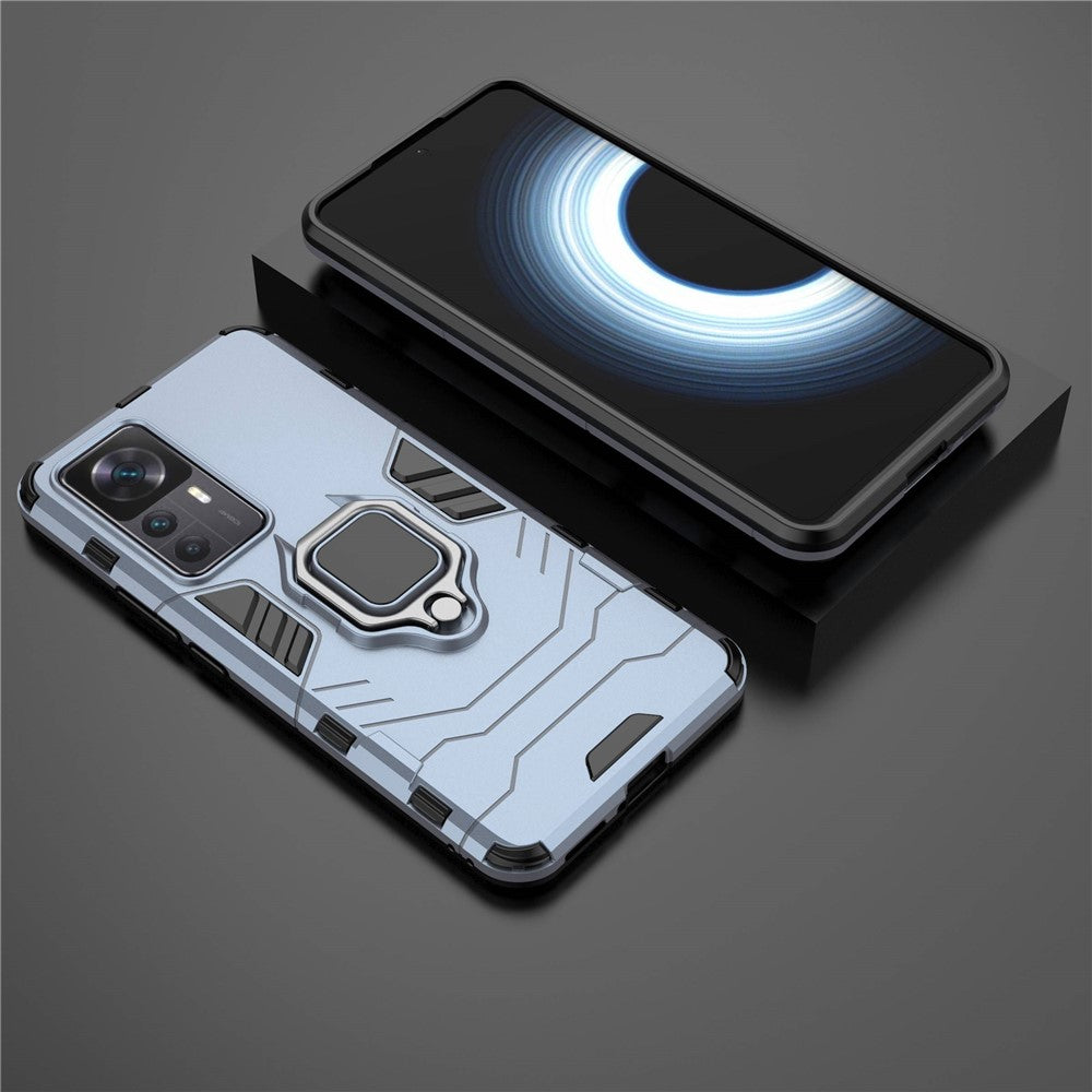 Xiaomi Redmi K50 Ultra 5G / 12T 5G Kraftigt Armor Skyddsskal Fingerring Stöd Halkfri Hårt PC Mjukt TPU Stötsäkert Skal