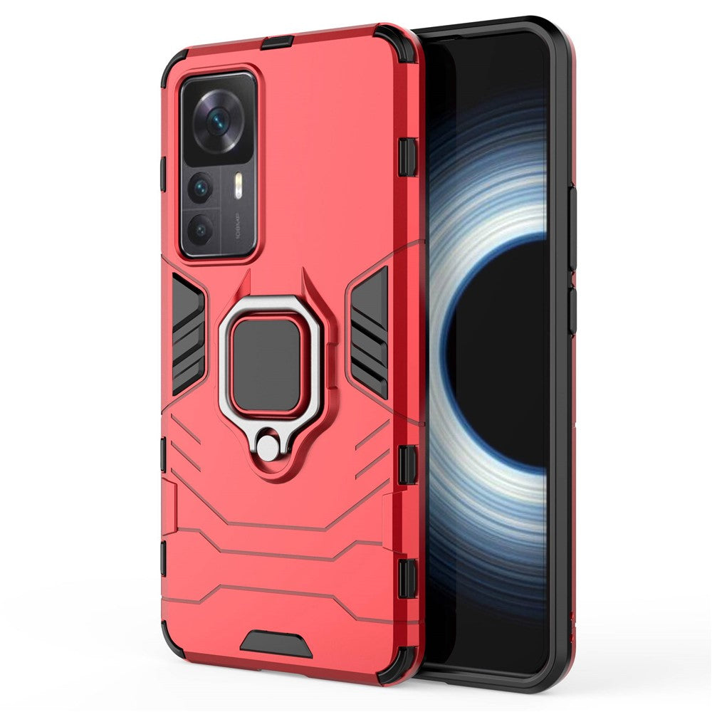 Xiaomi Redmi K50 Ultra 5G / 12T 5G Kraftigt Armor Skyddsskal Fingerring Stöd Halkfri Hårt PC Mjukt TPU Stötsäkert Skal