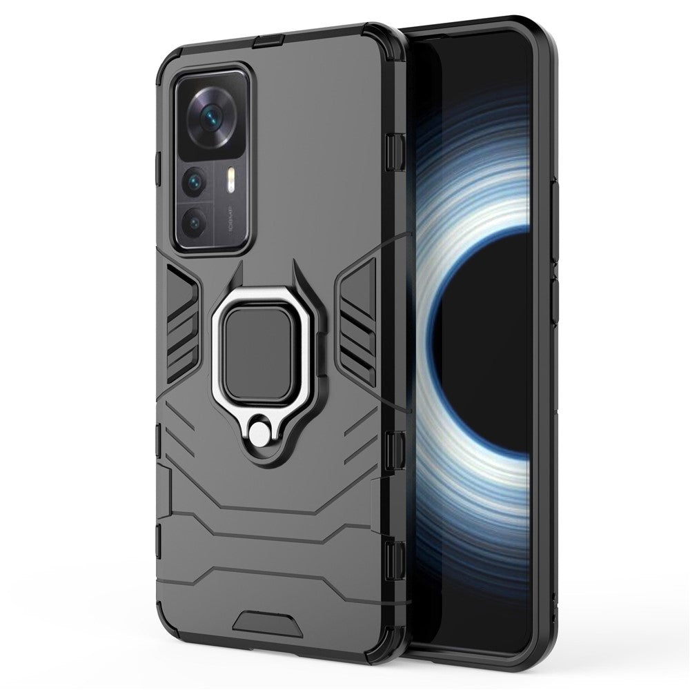 Xiaomi Redmi K50 Ultra 5G / 12T 5G Kraftigt Armor Skyddsskal Fingerring Stöd Halkfri Hårt PC Mjukt TPU Stötsäkert Skal