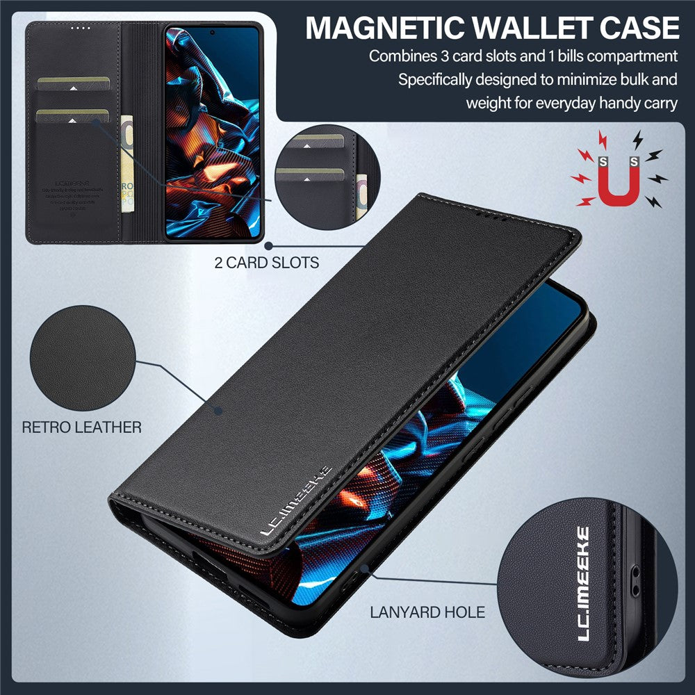 LC.IMEEKE L1 Series for Xiaomi Poco X5 Pro 5G / Redmi Note 12 Pro 5G Case PU Leather Wallet Stand Phone Cover