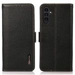 KHAZNEH For Samsung Galaxy M35 5G Phone Case Genuine Cow Leather Cover RFID Blocking