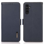 KHAZNEH For Samsung Galaxy M35 5G Phone Case Genuine Cow Leather Cover RFID Blocking