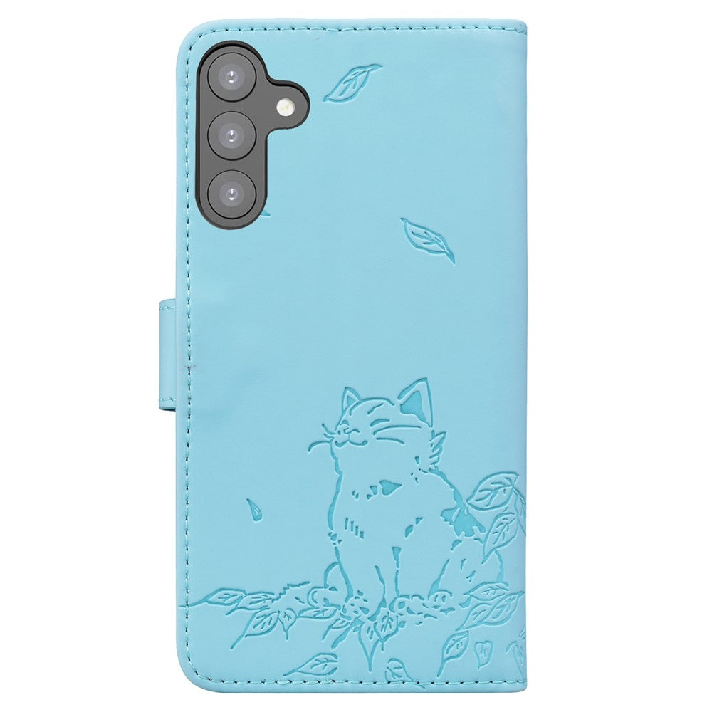 Til Samsung Galaxy A16 5G / A16 4G Etui Pung Katte Mønster Præget Læder Telefoncover