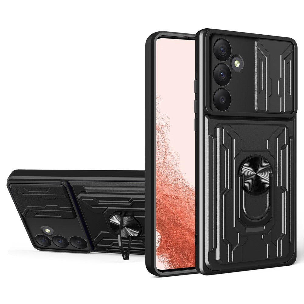 Til Samsung Galaxy A55 5G Cover PC+TPU Kickstand Telefon Bagcover med Kameraskyder