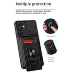 Til Samsung Galaxy A55 5G Cover PC+TPU Kickstand Telefon Bagcover med Kameraskyder