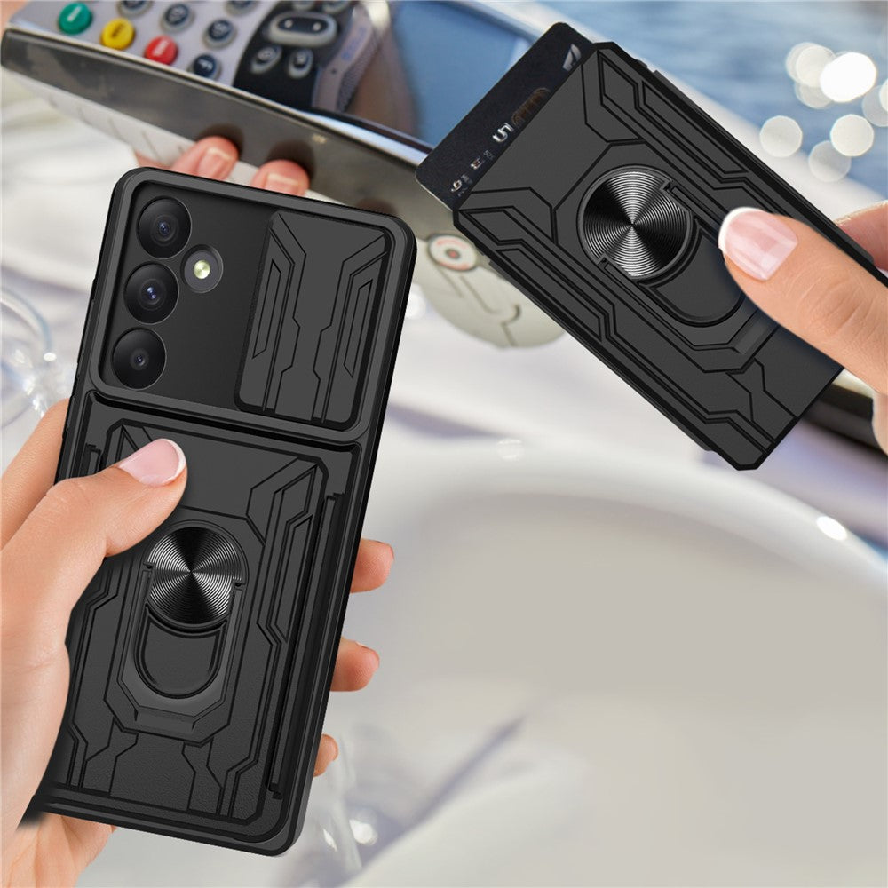 Til Samsung Galaxy A55 5G Cover PC+TPU Kickstand Telefon Bagcover med Kameraskyder