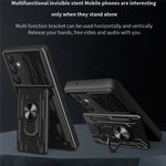 Til Samsung Galaxy A55 5G Cover PC+TPU Kickstand Telefon Bagcover med Kameraskyder