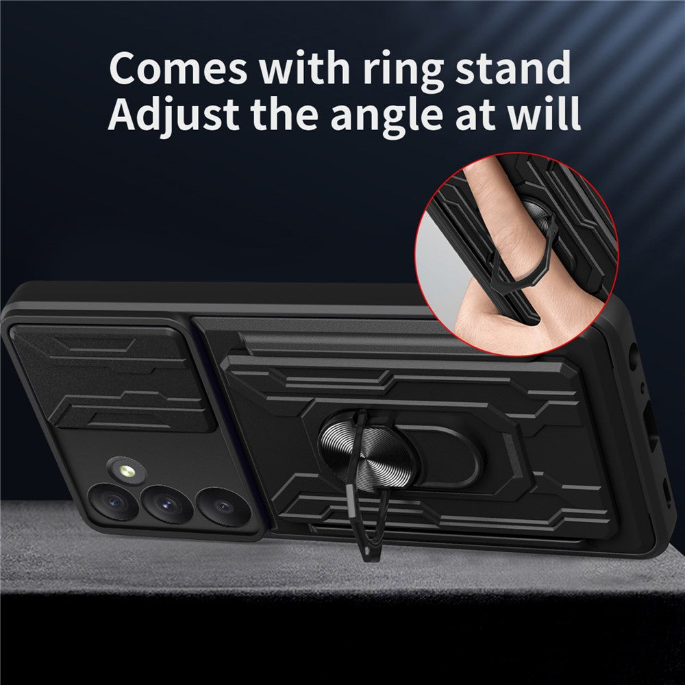 Til Samsung Galaxy A55 5G Cover PC+TPU Kickstand Telefon Bagcover med Kameraskyder