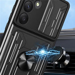 Til Samsung Galaxy A55 5G Cover PC+TPU Kickstand Telefon Bagcover med Kameraskyder