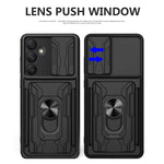 Til Samsung Galaxy A55 5G Cover PC+TPU Kickstand Telefon Bagcover med Kameraskyder