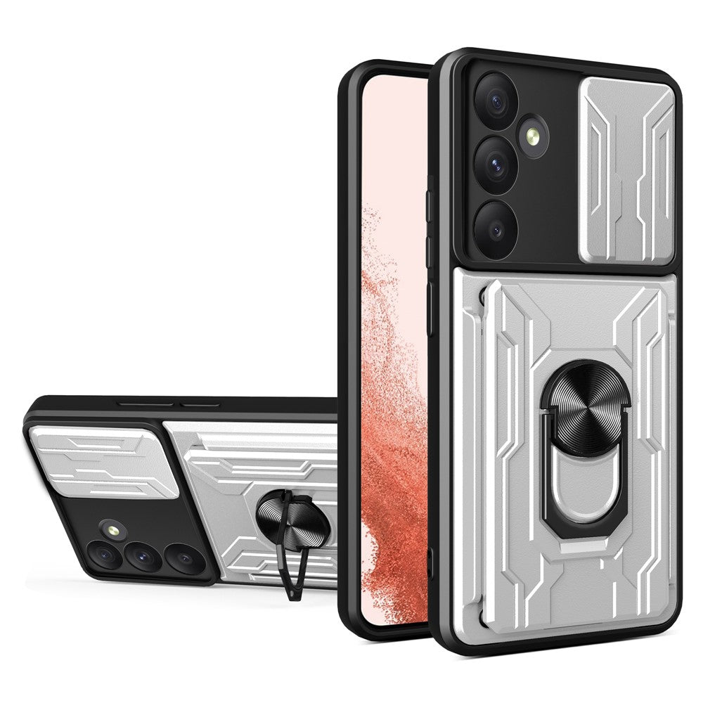 Til Samsung Galaxy A55 5G Cover PC+TPU Kickstand Telefon Bagcover med Kameraskyder